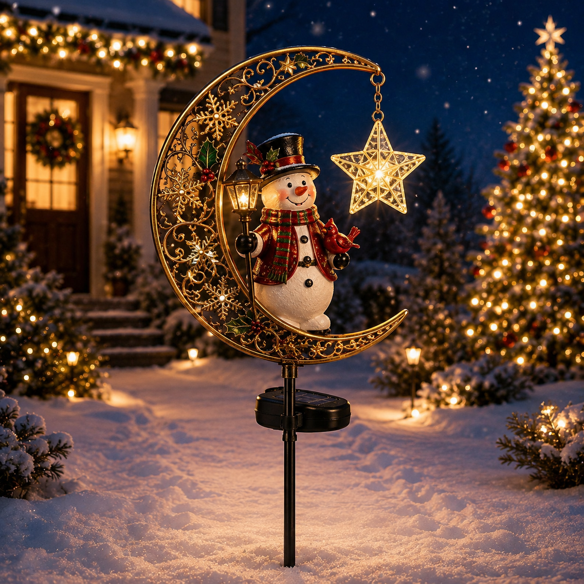 🔥LAST DAY 49% OFF-Christmas Moonlight Solar Garden Light Stake🎄✨