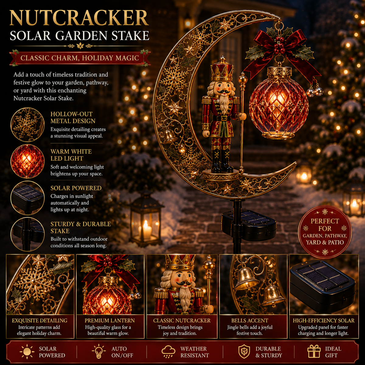 🔥LAST DAY 49% OFF-Christmas Moonlight Solar Garden Light Stake🎄✨