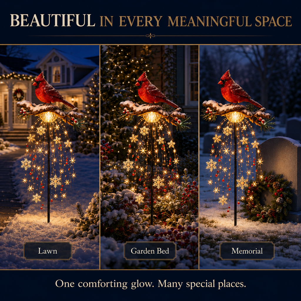 🌲 Christmas Discount - 45% OFF🐦Cardinal Memory Fountain – Lighted Christmas Remembrance Garden Decor❤️