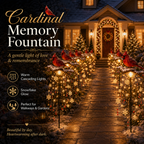 🌲 Christmas Discount - 45% OFF🐦Cardinal Memory Fountain – Lighted Christmas Remembrance Garden Decor❤️