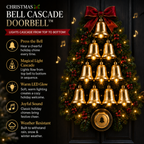 🔔 Christmas Bell Cascade Doorbell – Light-Up Holiday Chime Door Decor 🎄