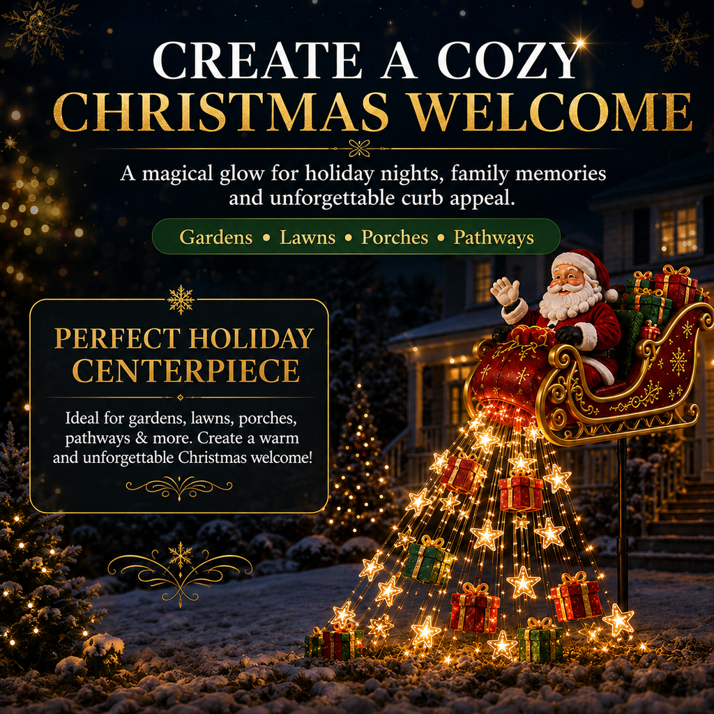 🔔🎄 Festive From Every Angle ✨– Magical Christmas Cascade Solar Garden Light🎄🎁