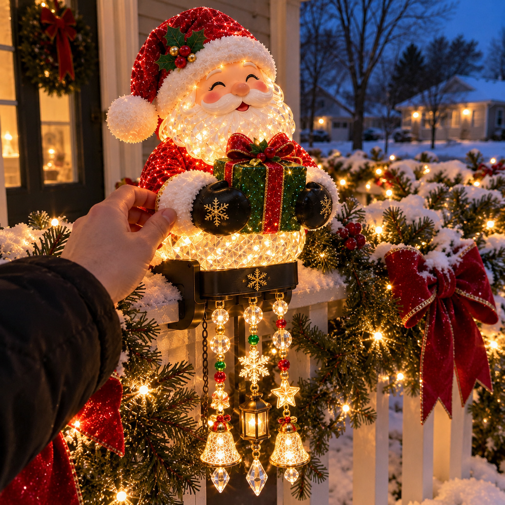 🔔🎄 Christmas Porch Railing Lights – 4 Festive Character Designs