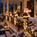🔔🎄 Christmas Porch Railing Lights – 4 Festive Character Designs