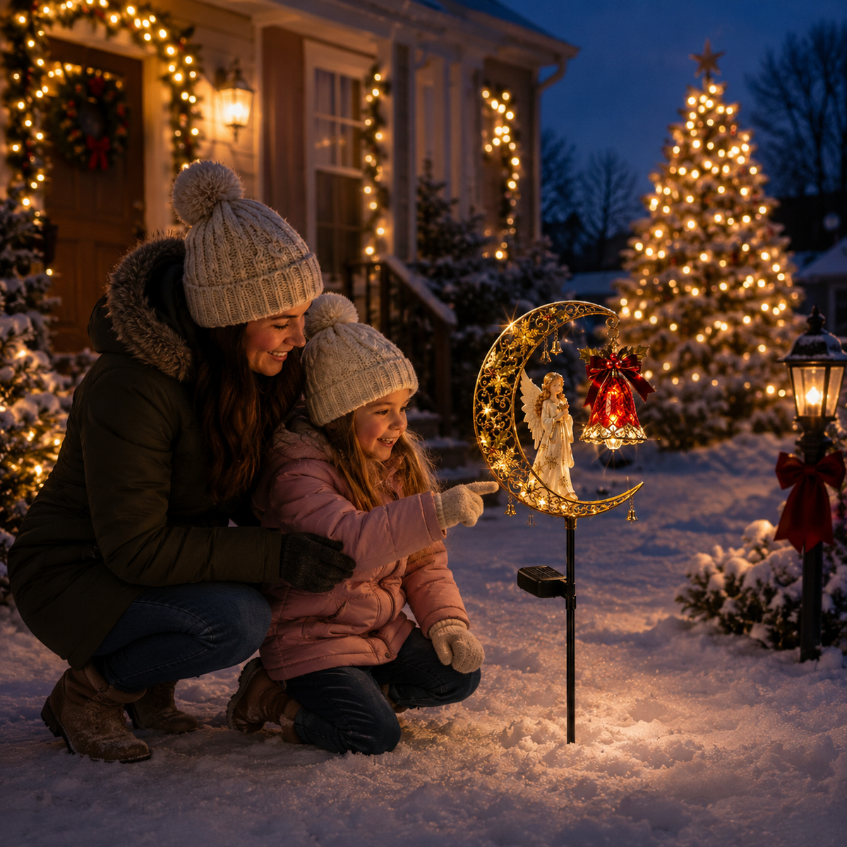 🔥LAST DAY 49% OFF-Christmas Moonlight Solar Garden Light Stake🎄✨