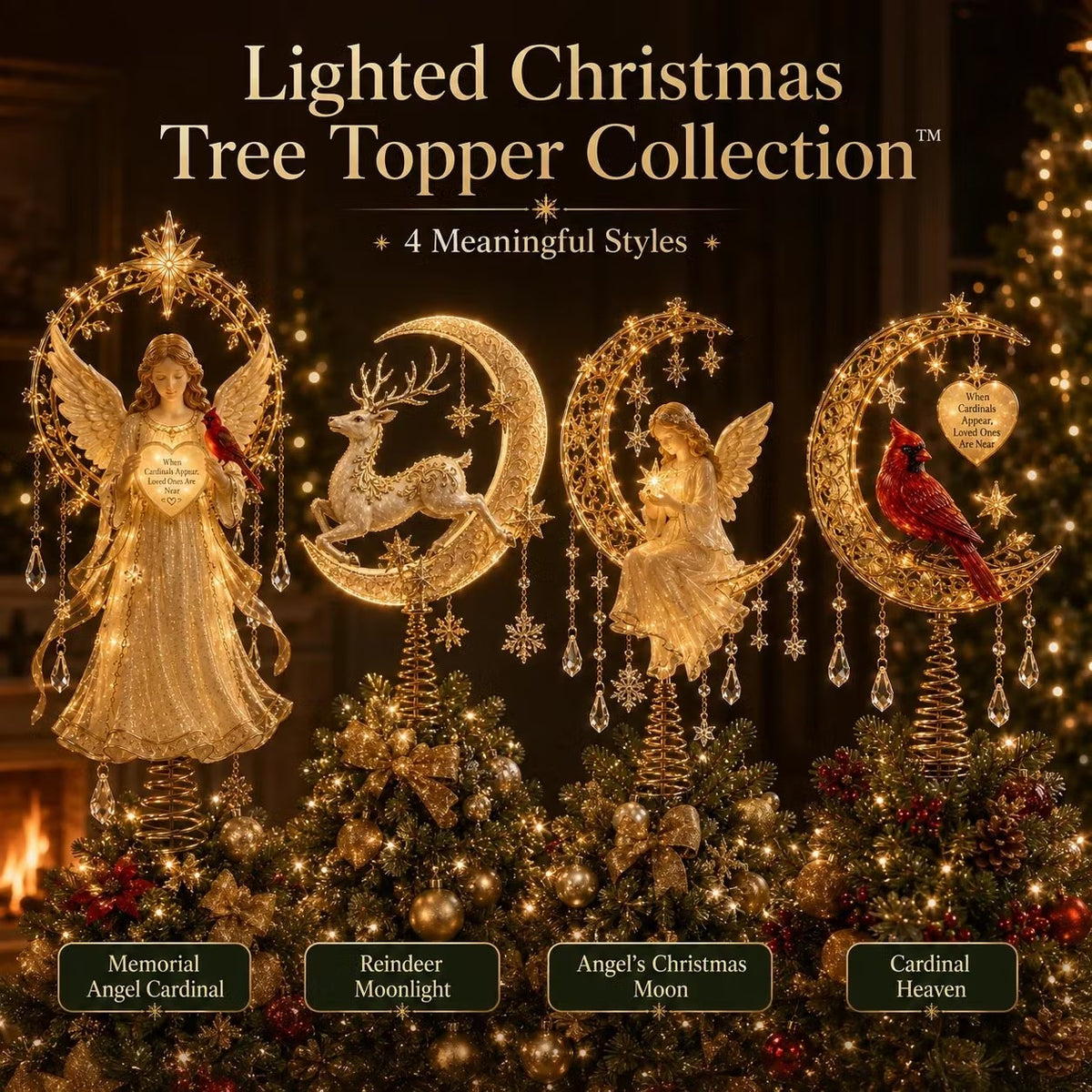 🎄 Lighted Memorial Christmas Tree Topper Collection