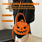 Spooky Jack-O-Lantern Pumpkin Crossbody Bag Novelty Spiderweb Stitching Handbag🎃