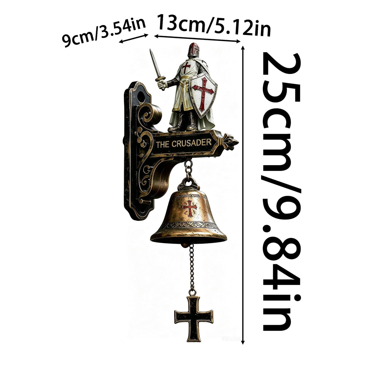 ⚔️ Medieval Crusader Wall Mounted Bell Door Chime