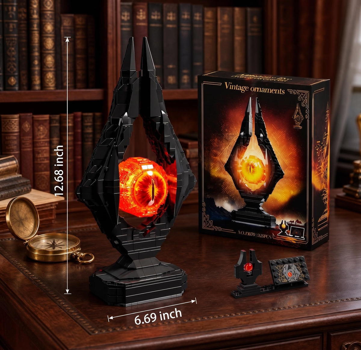 👁️ Eye of Sauron Building Block Lamp | Vintage Ornaments Collection