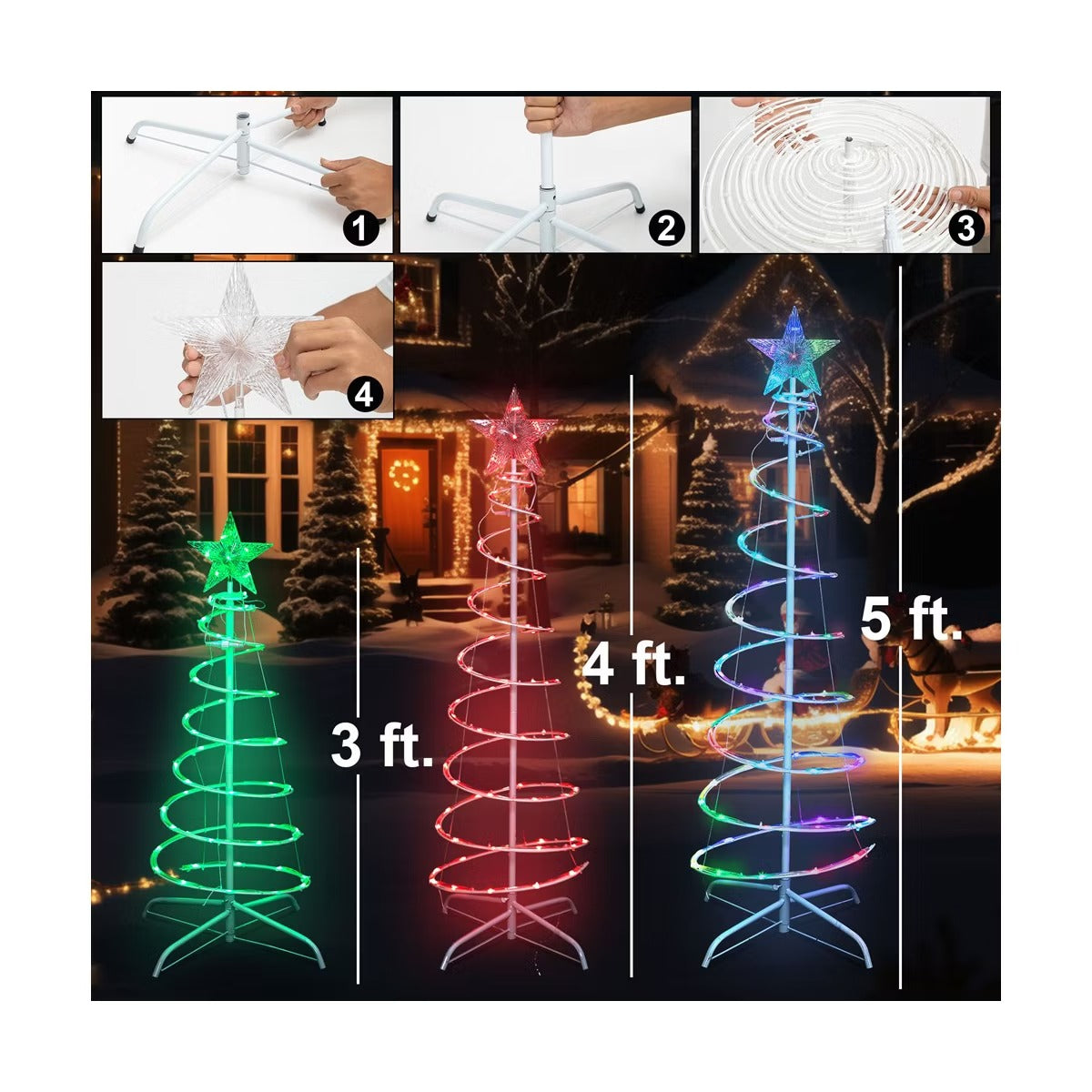 🎄 Spiral LED Christmas Tree Light