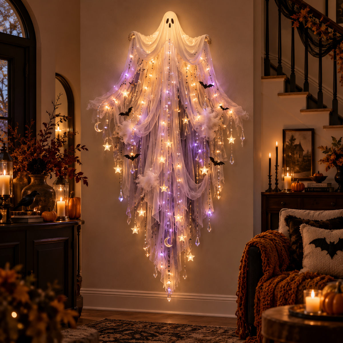 ✨Last Day 54% OFF✨Elegant Halloween Cascade Wall Light – 5 Gothic Illuminated Designs