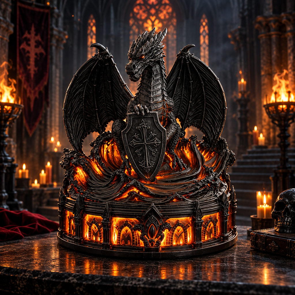 🐉 Gothic Dragon Guardian – Glowing Medieval Fantasy Decor