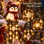 🔔🎄 Christmas Porch Railing Lights – 4 Festive Character Designs