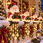🔔🎄 Christmas Porch Railing Lights – 4 Festive Character Designs