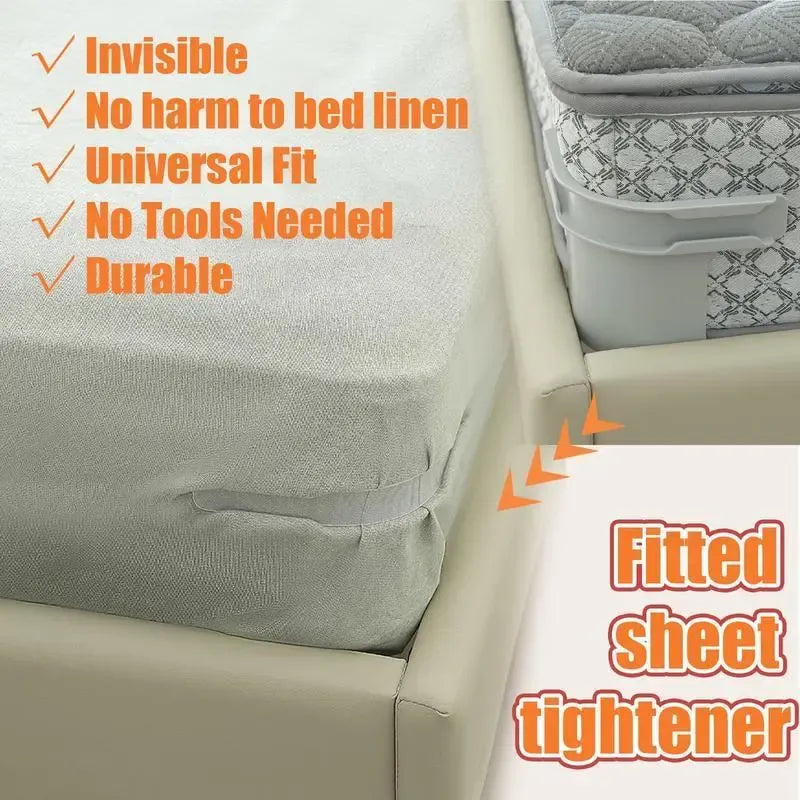 Secure-Fit Bed Sheet Fasteners, 4-Pack