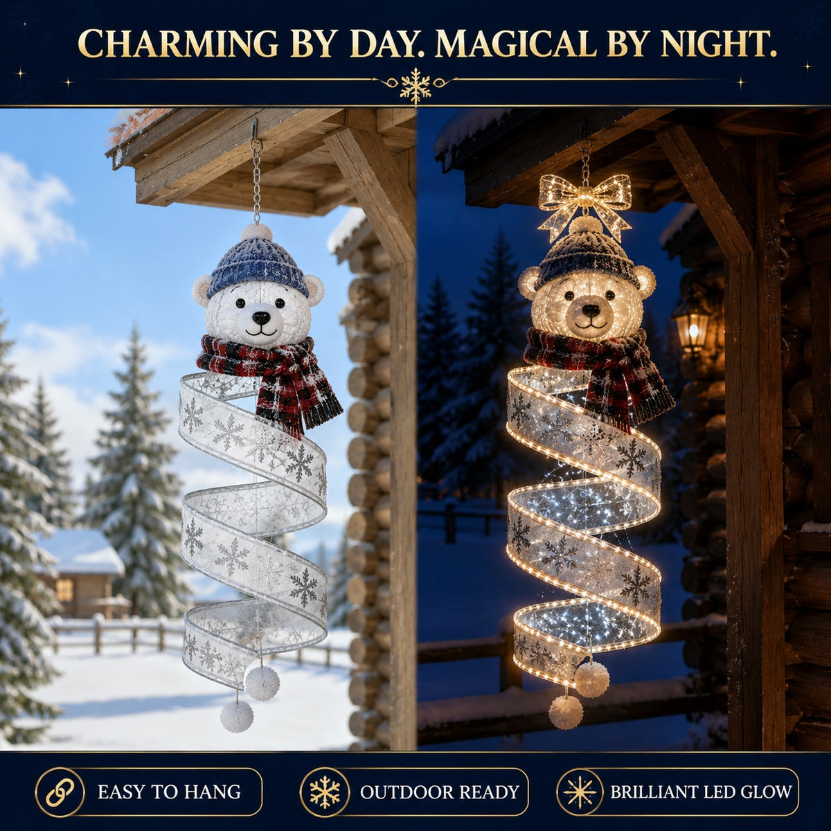 🎄 Christmas Magic Spiral Hanging LED Light Collection