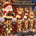 🔔🎄 Christmas Porch Railing Lights – 4 Festive Character Designs
