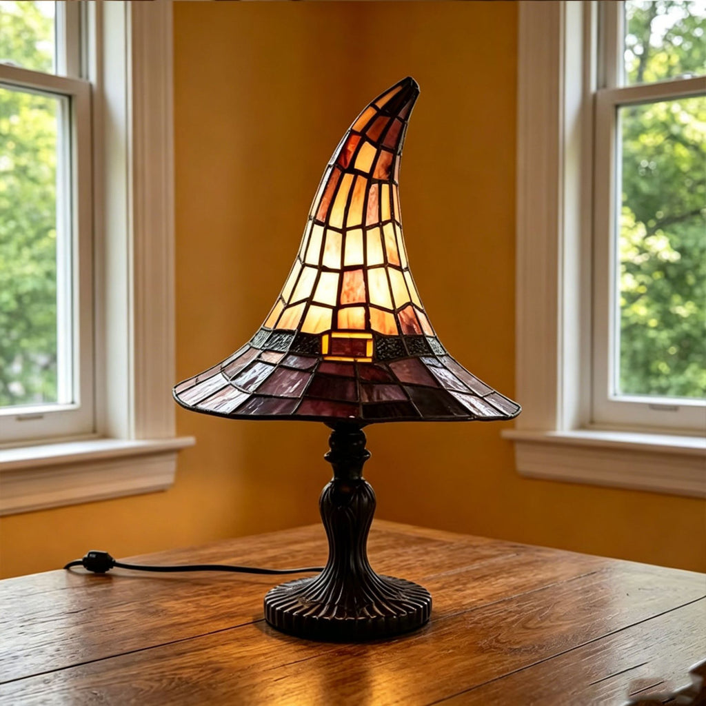 🎃 Vintage Mosaic Pumpkin Glow Lamp – Cozy Halloween Table Decor