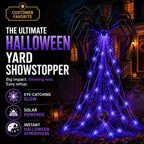 🕷️ Giant Spider Solar Halloween Web Stake Light