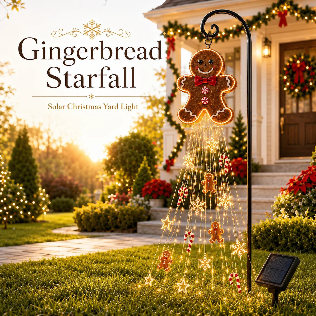🎁Christmas Magic Pathway🎄Gingerbread Magic Solar Holiday Yard Light🍪