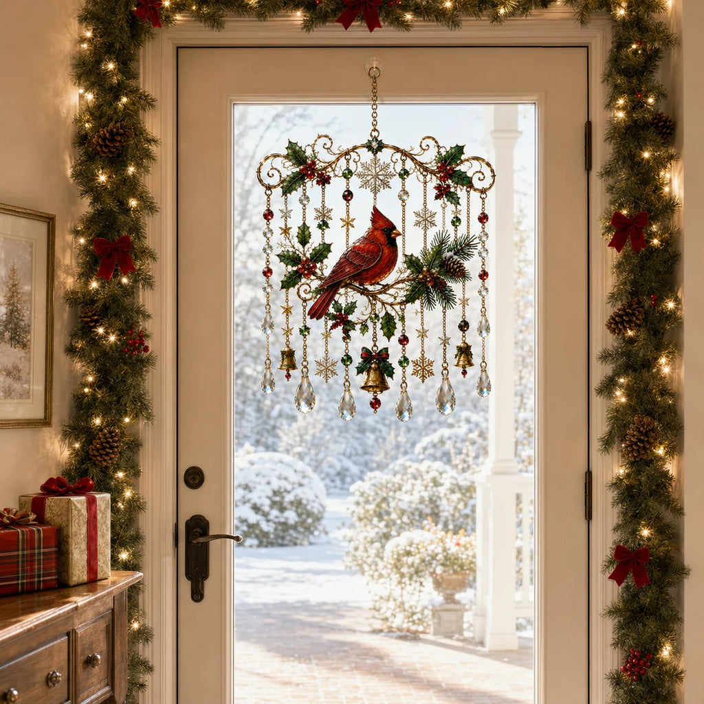 Christmas Stained Glass-Style Window Hanging