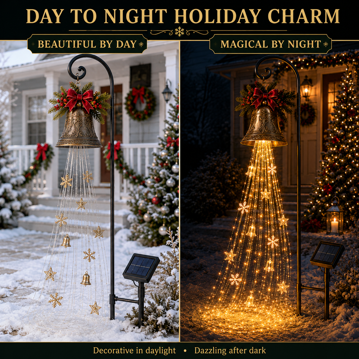 🔥2026 Hot Sale 🎄🔔Solar Christmas Bell Yard Lights