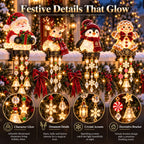 🔔🎄 Christmas Porch Railing Lights – 4 Festive Character Designs