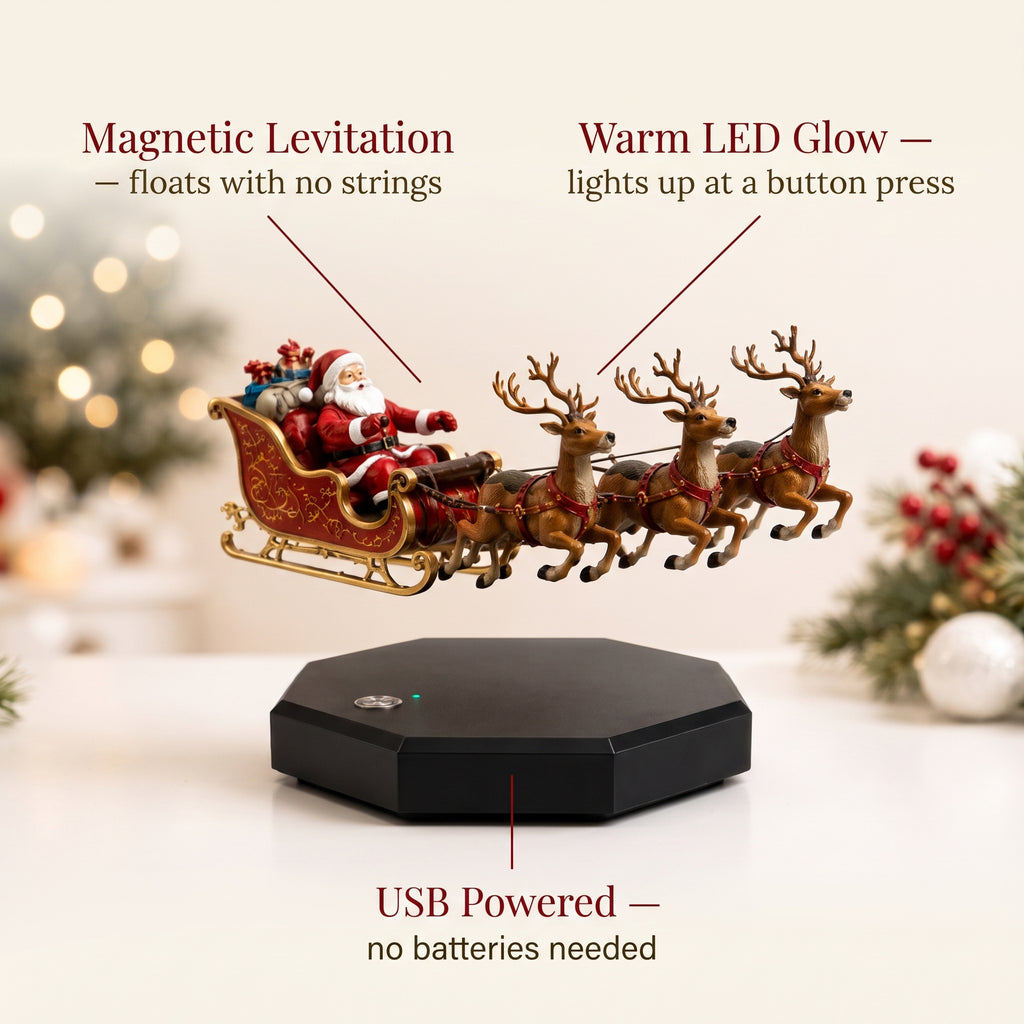 🎅 Magnetic Levitating Santa Sleigh With Reindeer