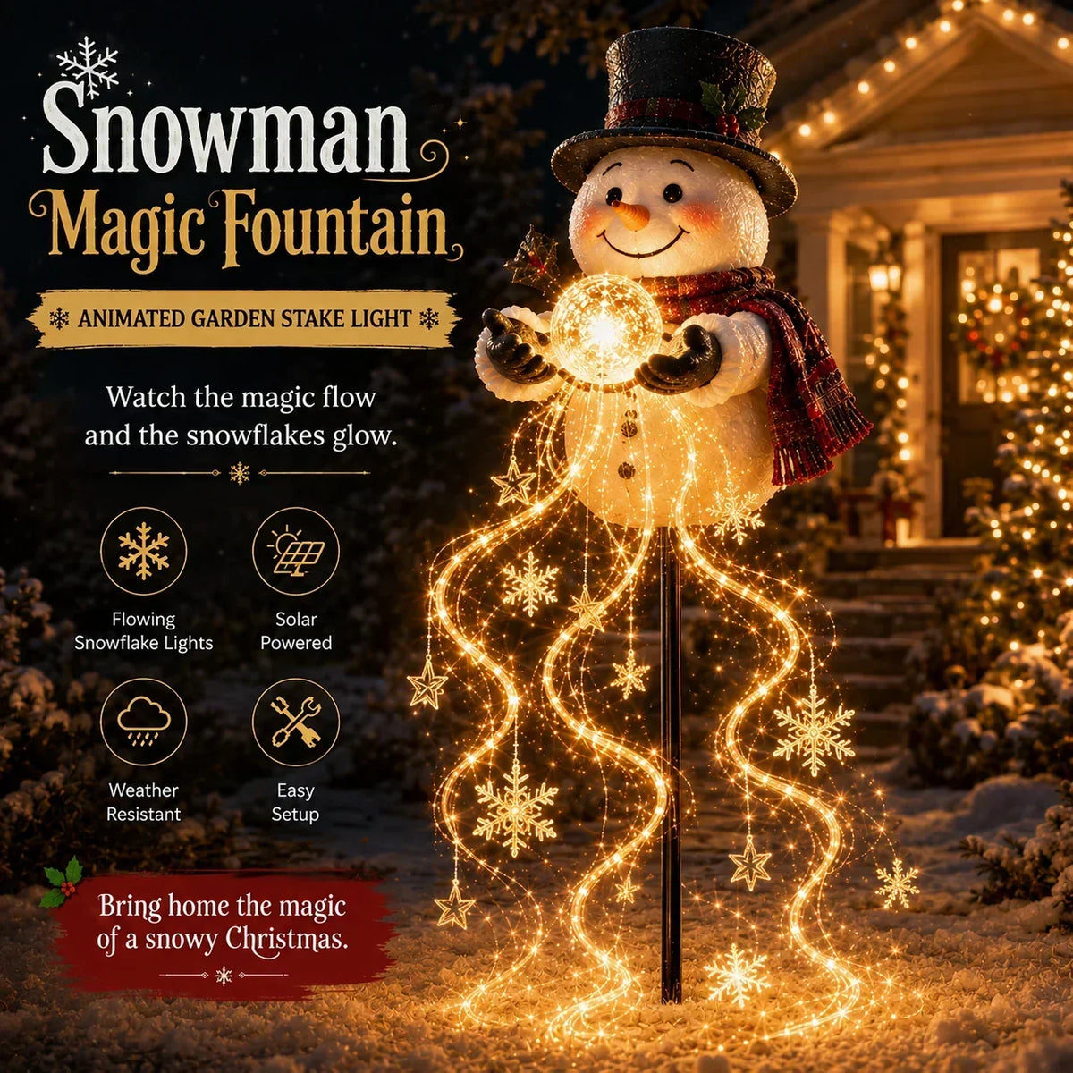 🔔🎄 Festive From Every Angle ✨– Magical Christmas Cascade Solar Garden Light🎄🎁