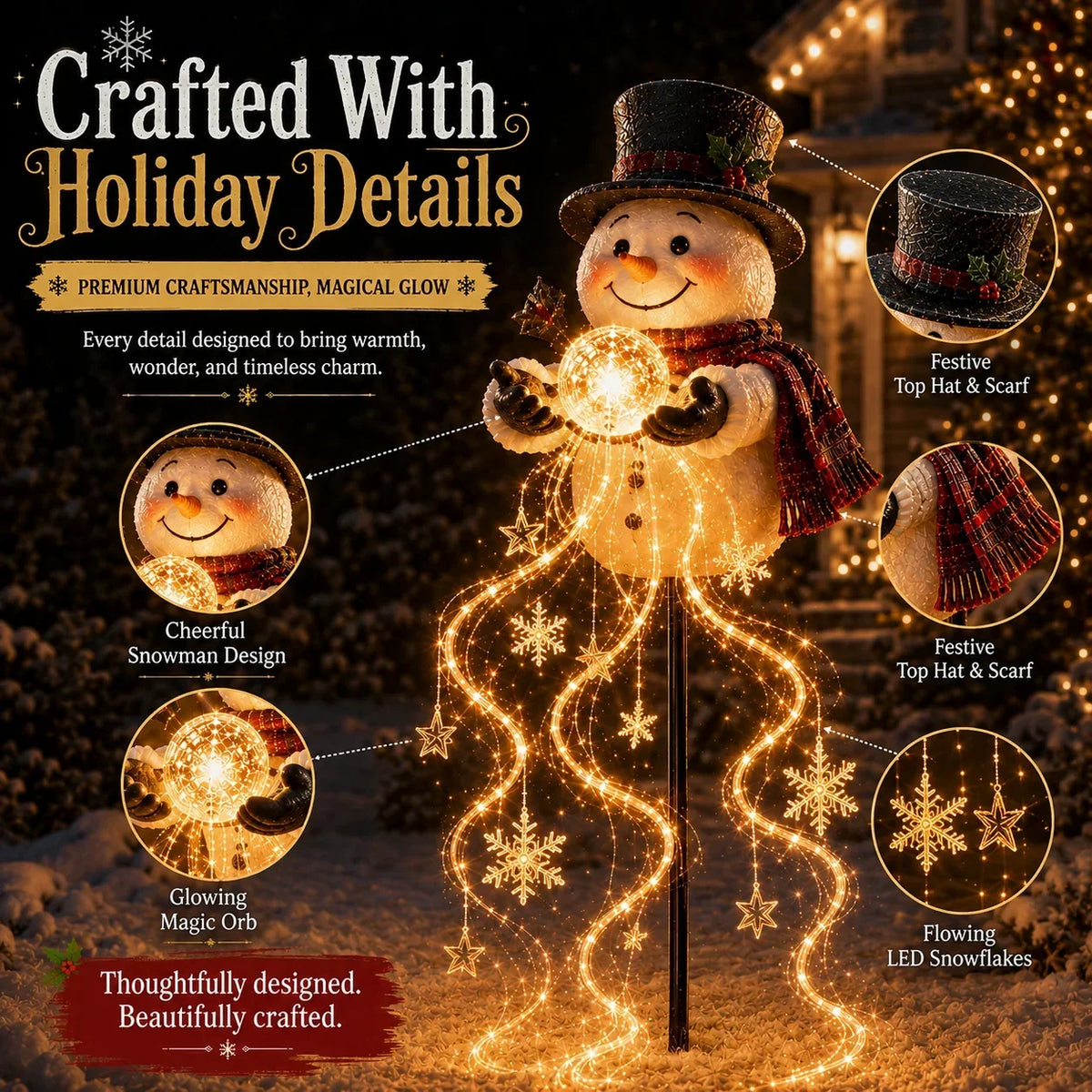 🌲 Christmas Magic Flowing Light Collection — Magical Swirling Light Stakes For Your Garden