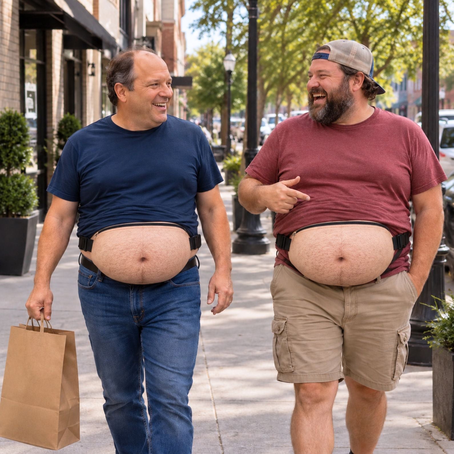 Custom Funny Belly Fanny Pack, Personalized Fake Belly Waist Bag, Hilarious Gag Gift for Men, Dad, Husband 686186 WFD