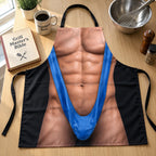 Custom Funny Patriotic Apron with Pocket, Personalized Fake Body BBQ Apron, Hilarious Grilling Gag Gift for Men 686191 WFD