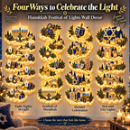 🔥🎁🕎 Hanukkah Festival of Lights Wall Decor Collection – 4 Glowing Designs Celebrating Eight Nights of Light ✨